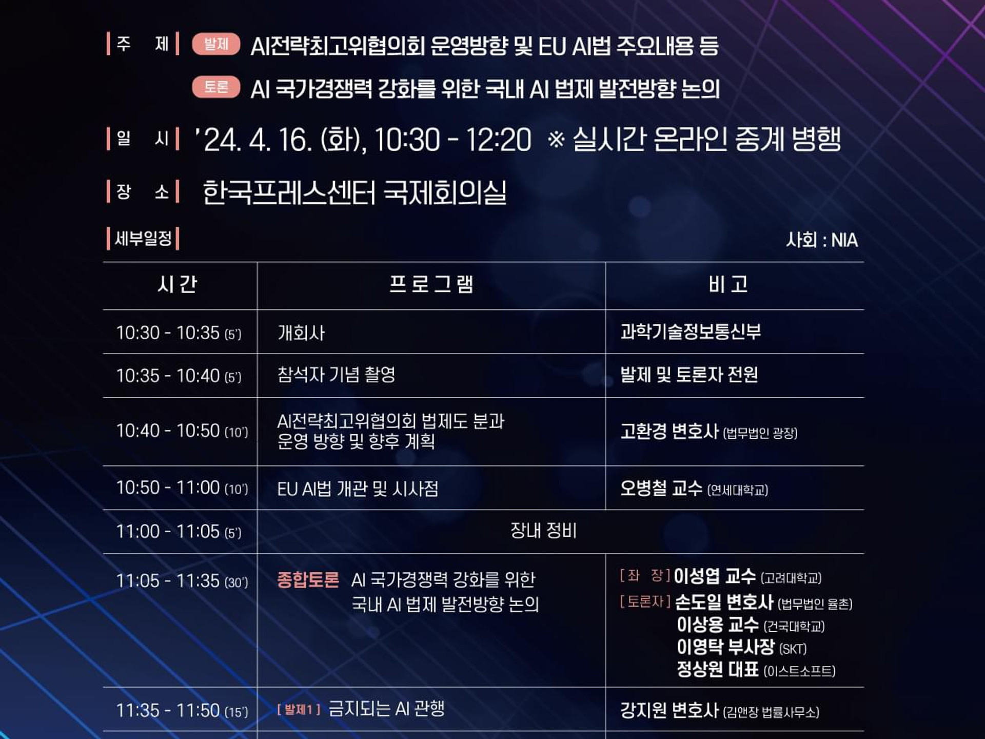 AI전략최고위협의회 법제도 분과 1차회의